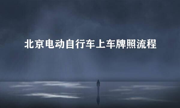 北京电动自行车上车牌照流程