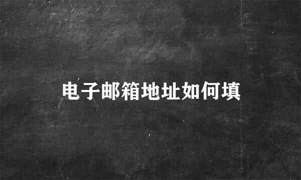 电子邮箱地址如何填