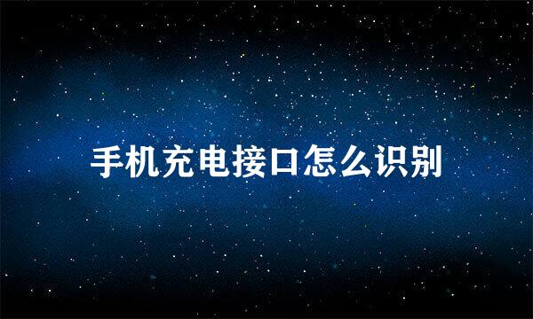 手机充电接口怎么识别