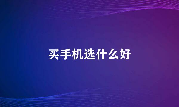 买手机选什么好