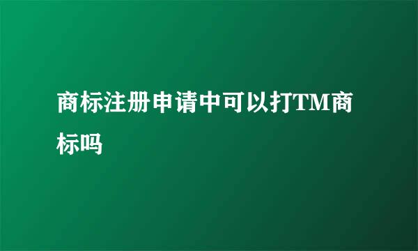 商标注册申请中可以打TM商标吗