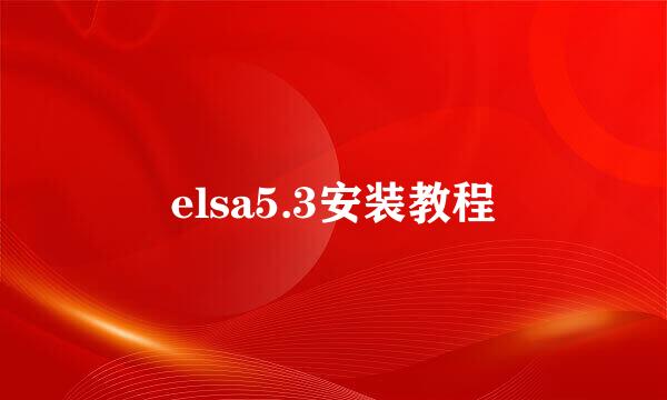 elsa5.3安装教程