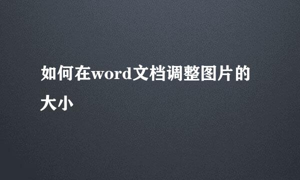 如何在word文档调整图片的大小