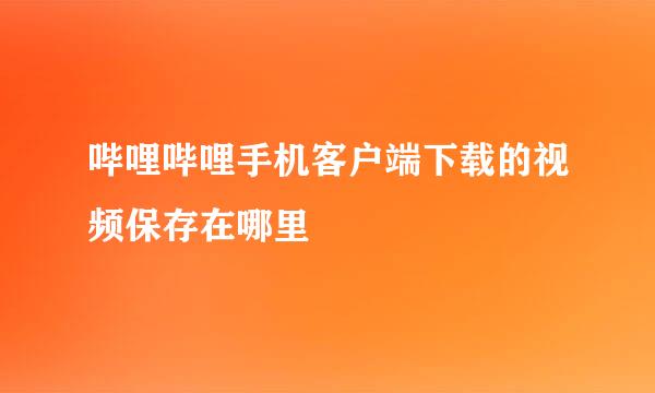哔哩哔哩手机客户端下载的视频保存在哪里