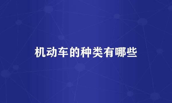 机动车的种类有哪些