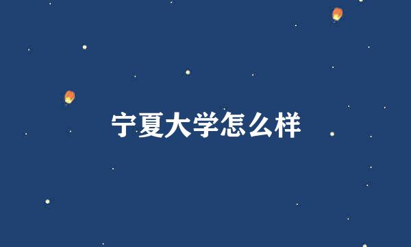 宁夏大学怎么样