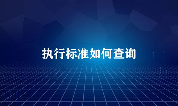 执行标准如何查询