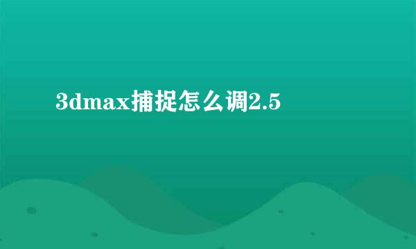 3dmax捕捉怎么调2.5