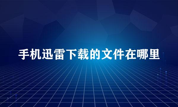 手机迅雷下载的文件在哪里