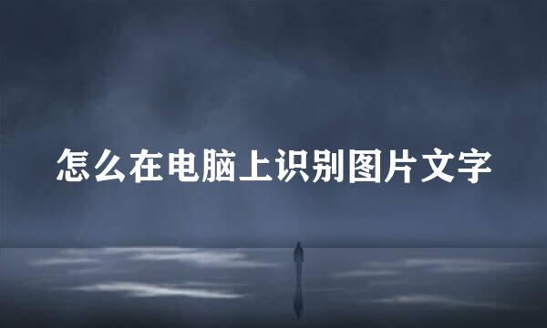 怎么在电脑上识别图片文字