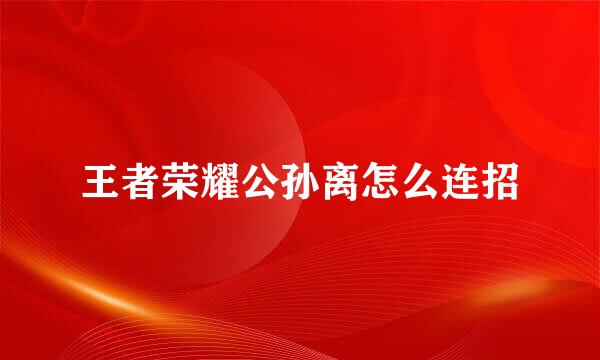 王者荣耀公孙离怎么连招