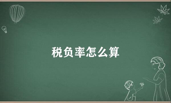 税负率怎么算