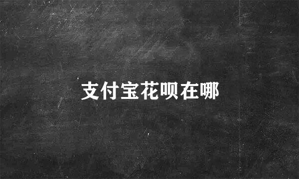 支付宝花呗在哪