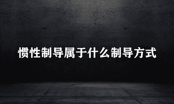 惯性制导属于什么制导方式