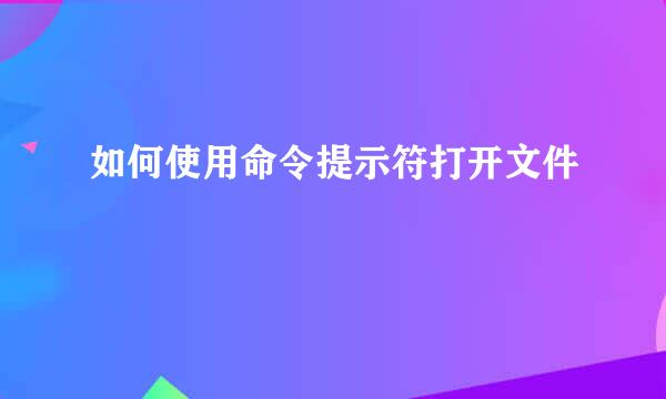 如何使用命令提示符打开文件