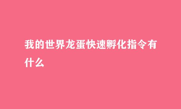 我的世界龙蛋快速孵化指令有什么