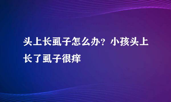 头上长虱子怎么办？小孩头上长了虱子很痒