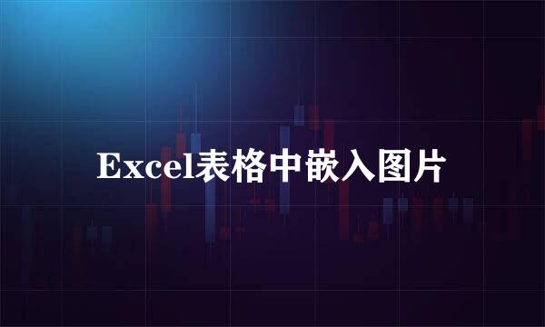 Excel表格中嵌入图片