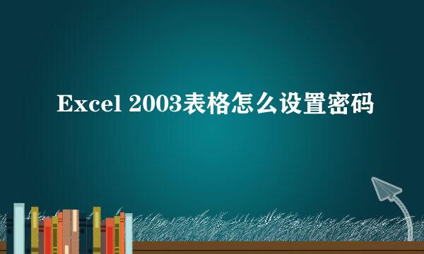 Excel 2003表格怎么设置密码