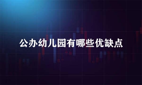 公办幼儿园有哪些优缺点