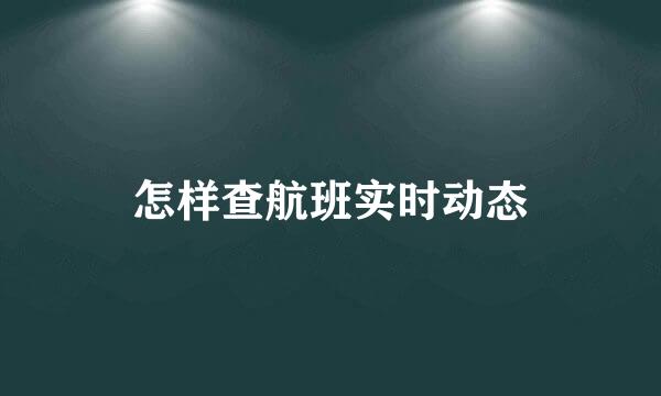 怎样查航班实时动态