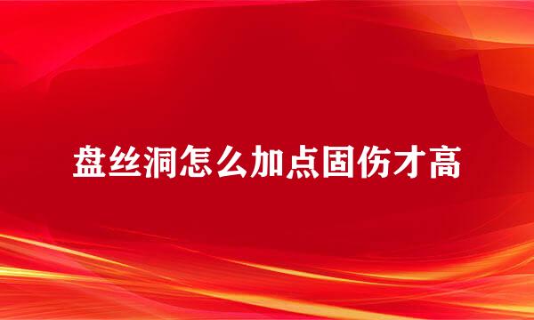 盘丝洞怎么加点固伤才高
