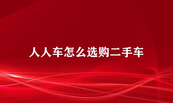 人人车怎么选购二手车