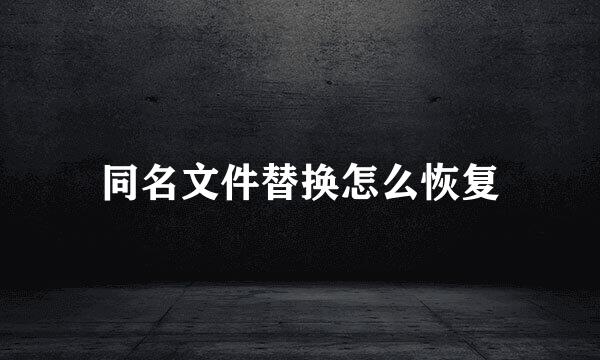 同名文件替换怎么恢复