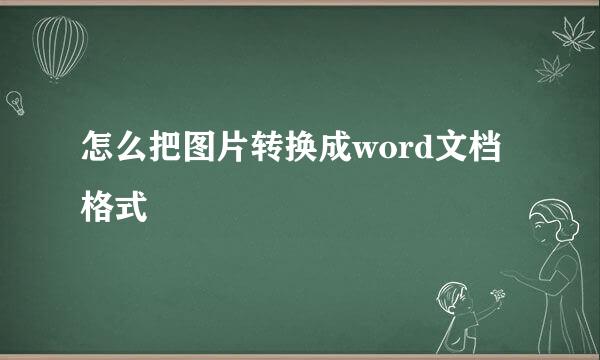 怎么把图片转换成word文档格式