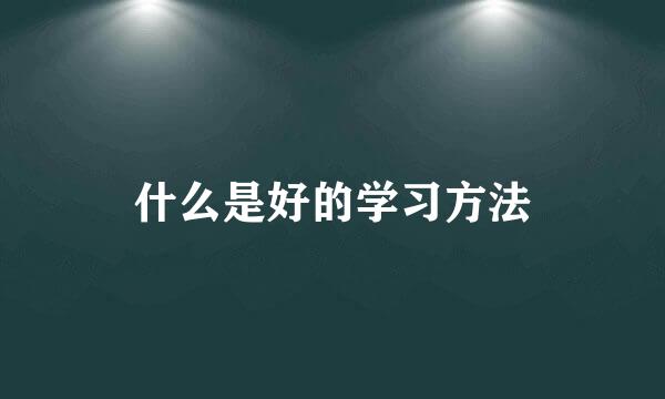 什么是好的学习方法