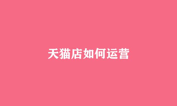 天猫店如何运营