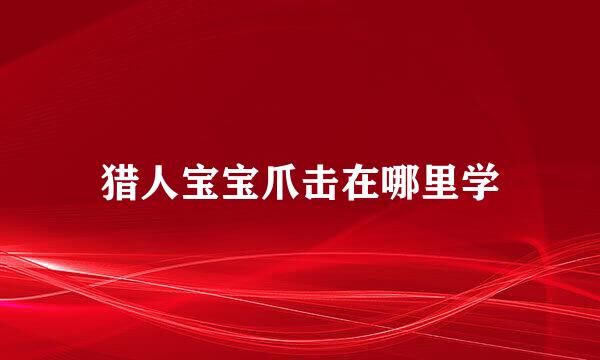 猎人宝宝爪击在哪里学