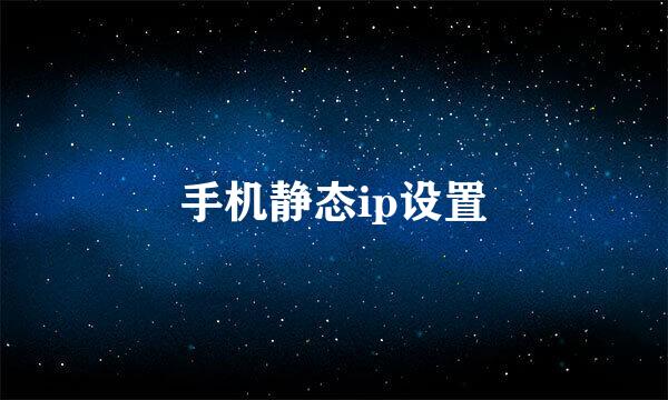 手机静态ip设置