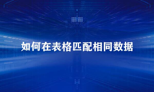 如何在表格匹配相同数据