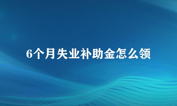 6个月失业补助金怎么领