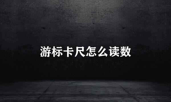 游标卡尺怎么读数