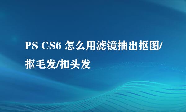 PS CS6 怎么用滤镜抽出抠图/抠毛发/扣头发