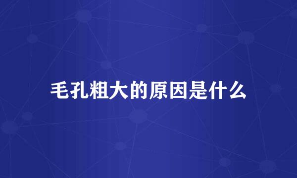 毛孔粗大的原因是什么