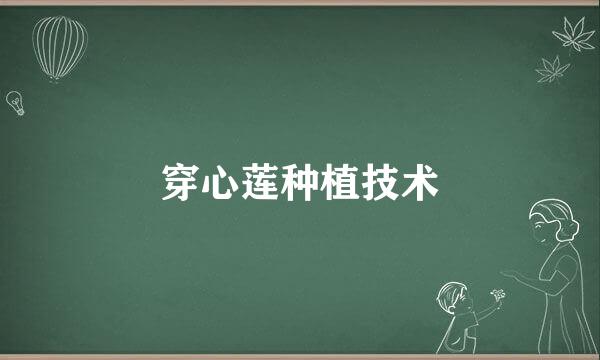 穿心莲种植技术