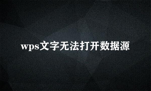 wps文字无法打开数据源