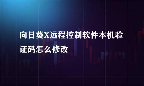 向日葵X远程控制软件本机验证码怎么修改