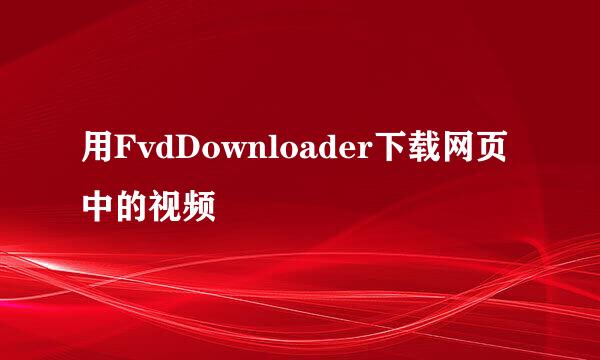 用FvdDownloader下载网页中的视频