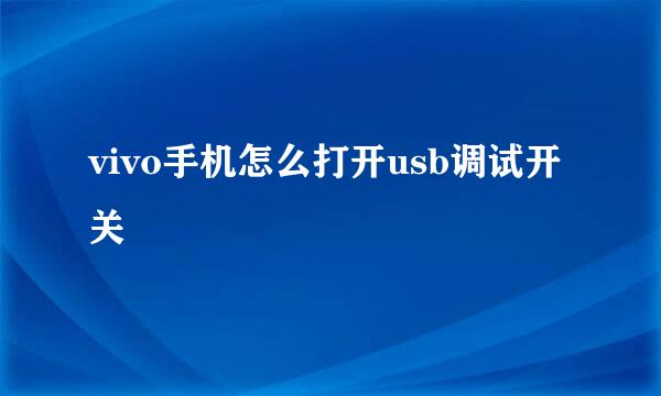 vivo手机怎么打开usb调试开关