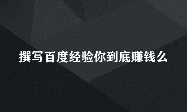 撰写百度经验你到底赚钱么