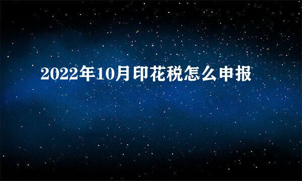 2022年10月印花税怎么申报