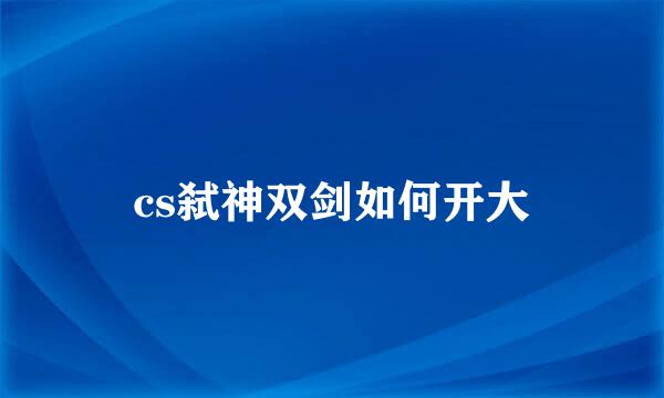 cs弑神双剑如何开大