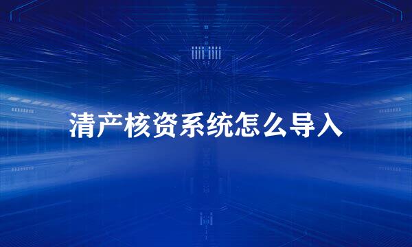 清产核资系统怎么导入
