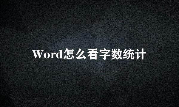 Word怎么看字数统计