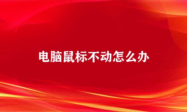电脑鼠标不动怎么办