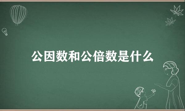 公因数和公倍数是什么